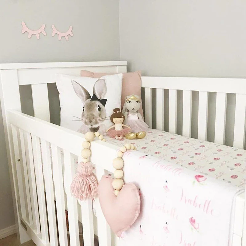 Colgador Doble Madera Blanco/Rosa