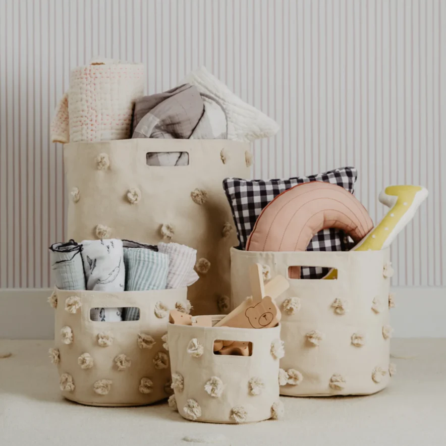 Cesta Grande PomPom – Natural