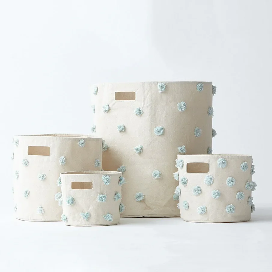 Cesta Grande PomPom – Celeste