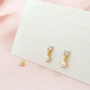 Aretes - Mini Pearl Dangle Stud