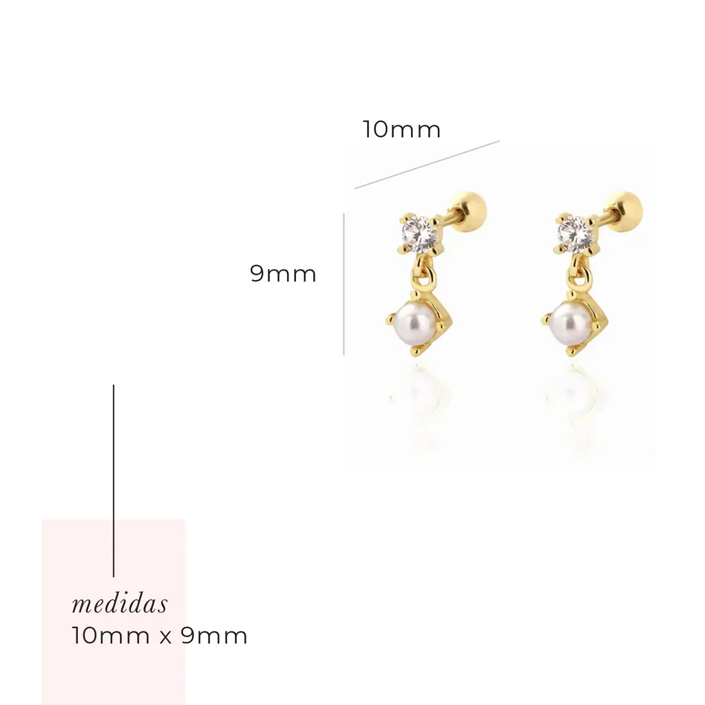 Aretes – Mini Pearl Dangle Stud