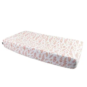 Cover de cambiador - Hojas Rosadas